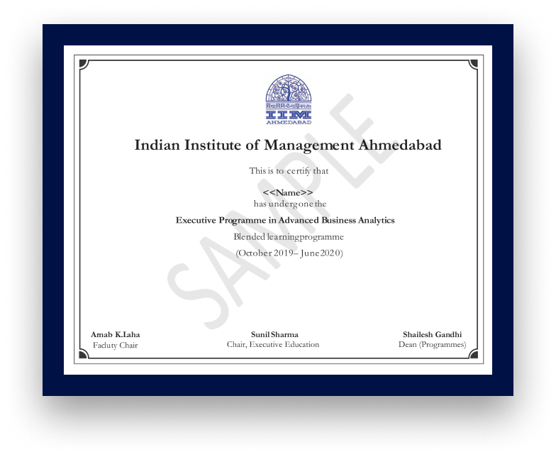 IIM Ahmedabad Sample Degree