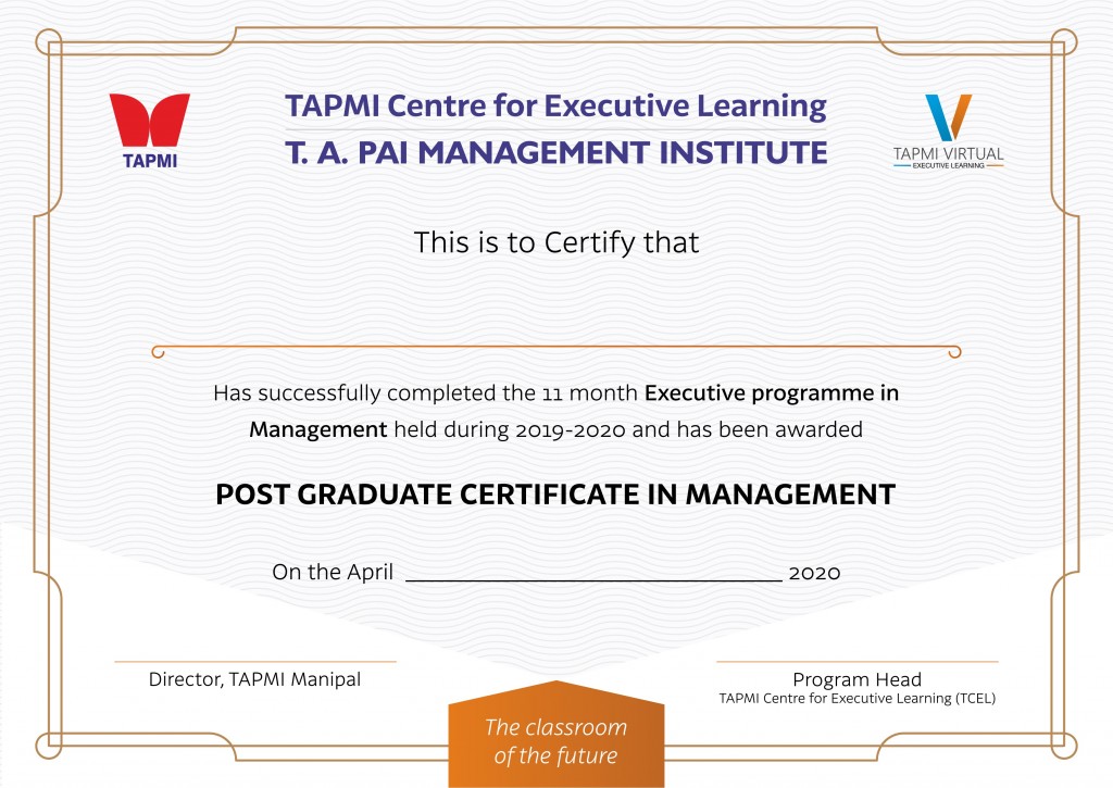 TAPMI University Sample Degree